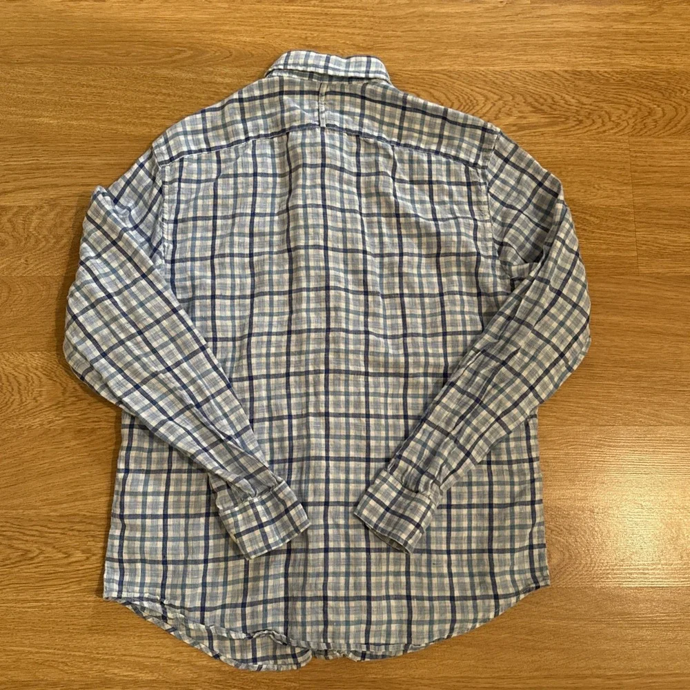 Banana Republic Shirt Men's Multicolor Medium Linen Camden Standard Fit‎ Preppy